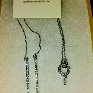 Touchstone Crystal Silver Necklace with Sparkling Accents
